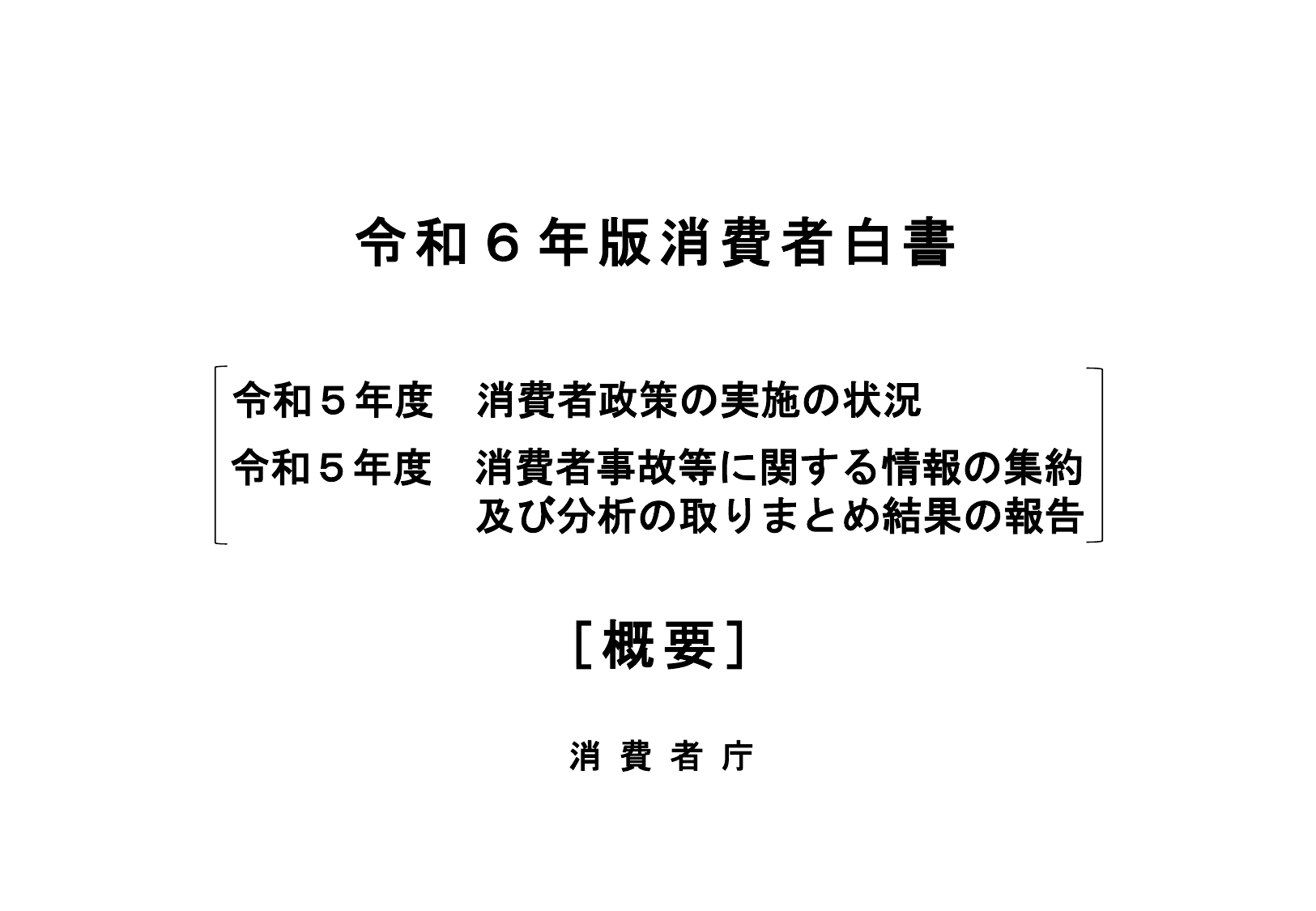令和6年版 消費者白書（概要）