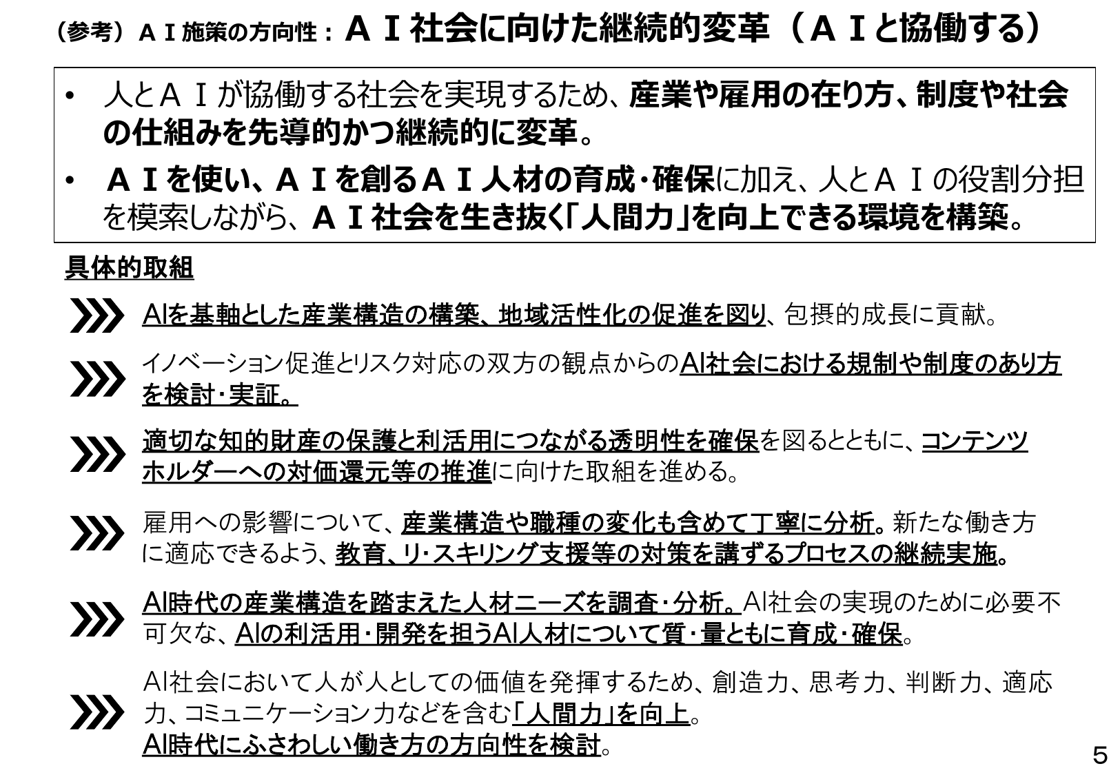 人工知能基本計画（概要）