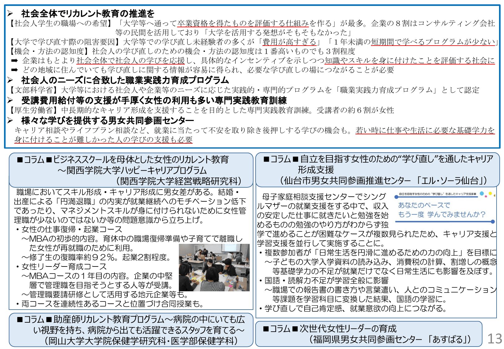 令和元年版 男女共同参画白書（概要）