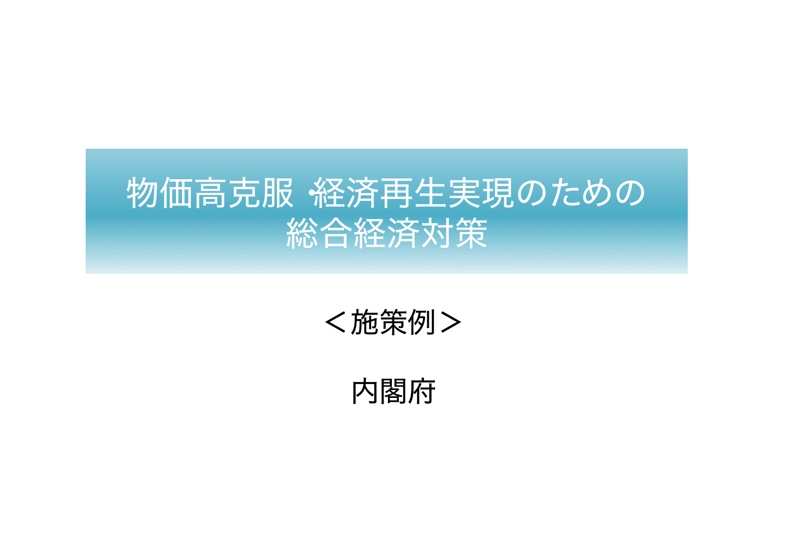 総合経済対策2022 施策例