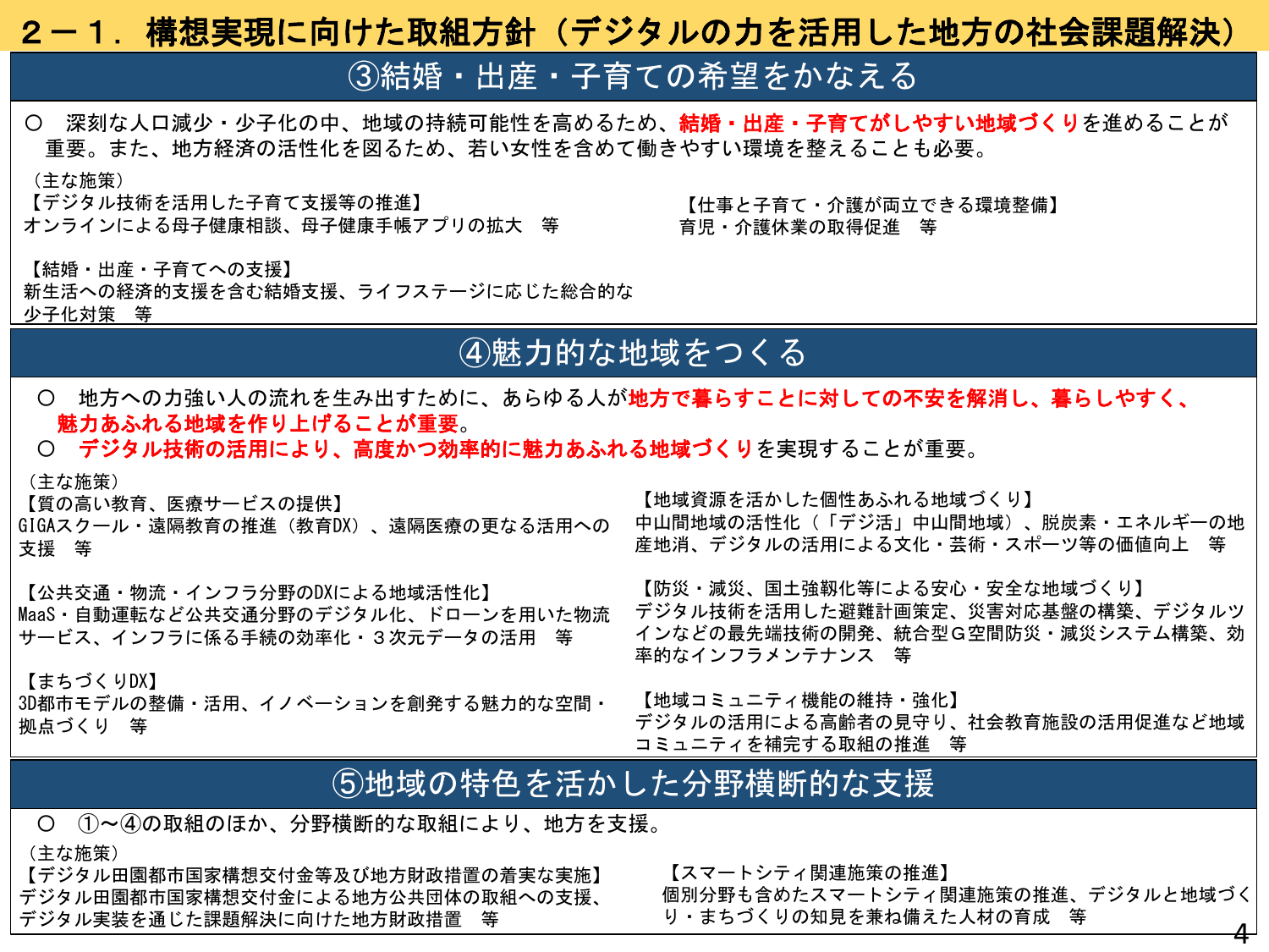 デジタル田園都市国家構想基本方針（概要）