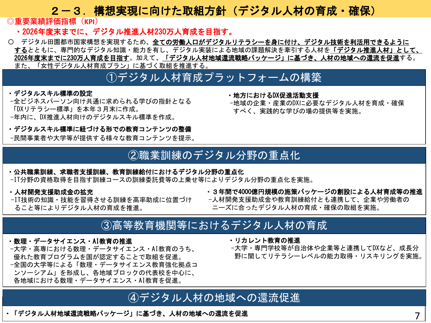 デジタル田園都市国家構想基本方針（概要）