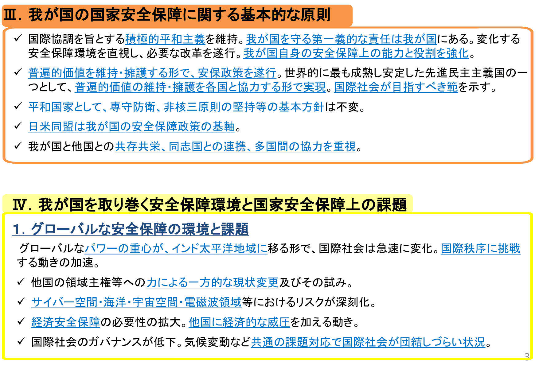 国家安全保障戦略（概要）
