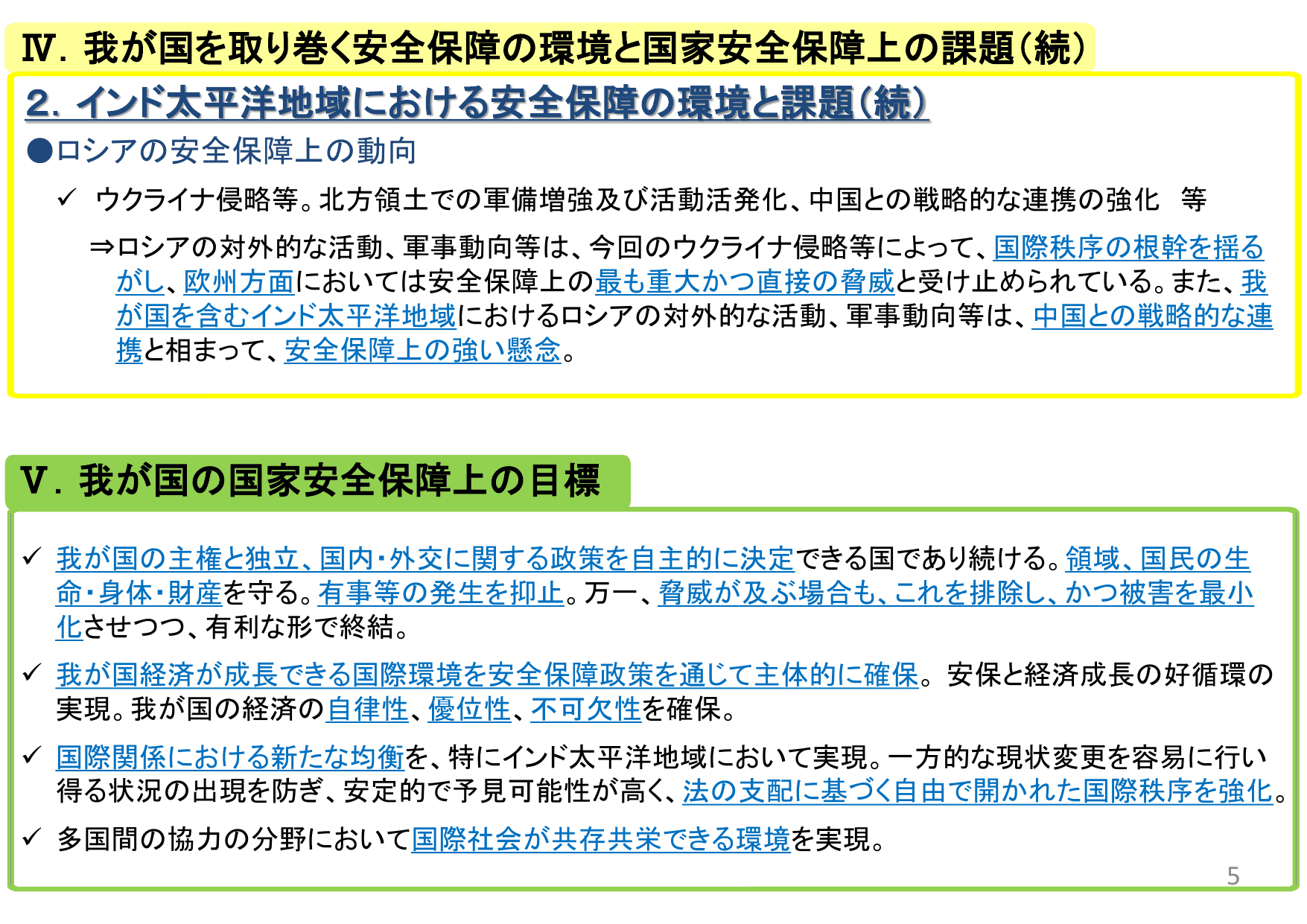 国家安全保障戦略（概要）