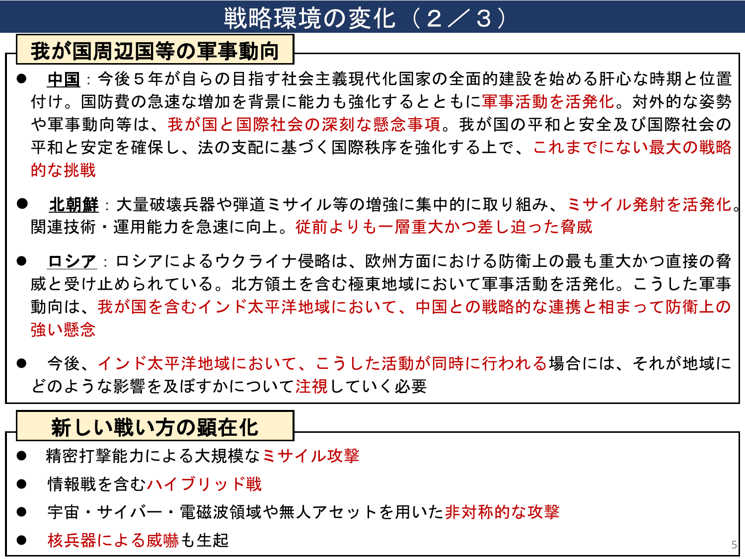 国家防衛戦略（概要）※内閣官房版