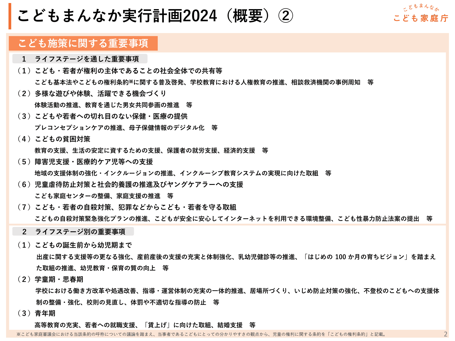 こどもまんなか実行計画2024（概要）