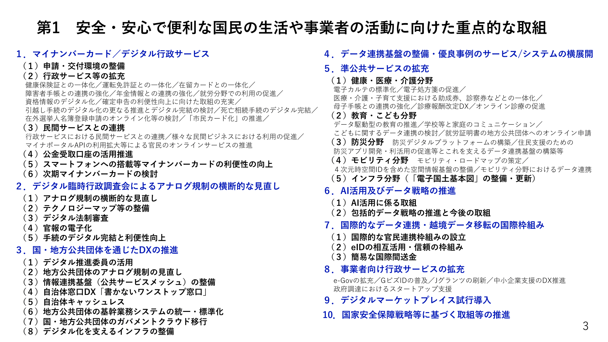 デジタル社会の実現に向けた重点計画（概要）