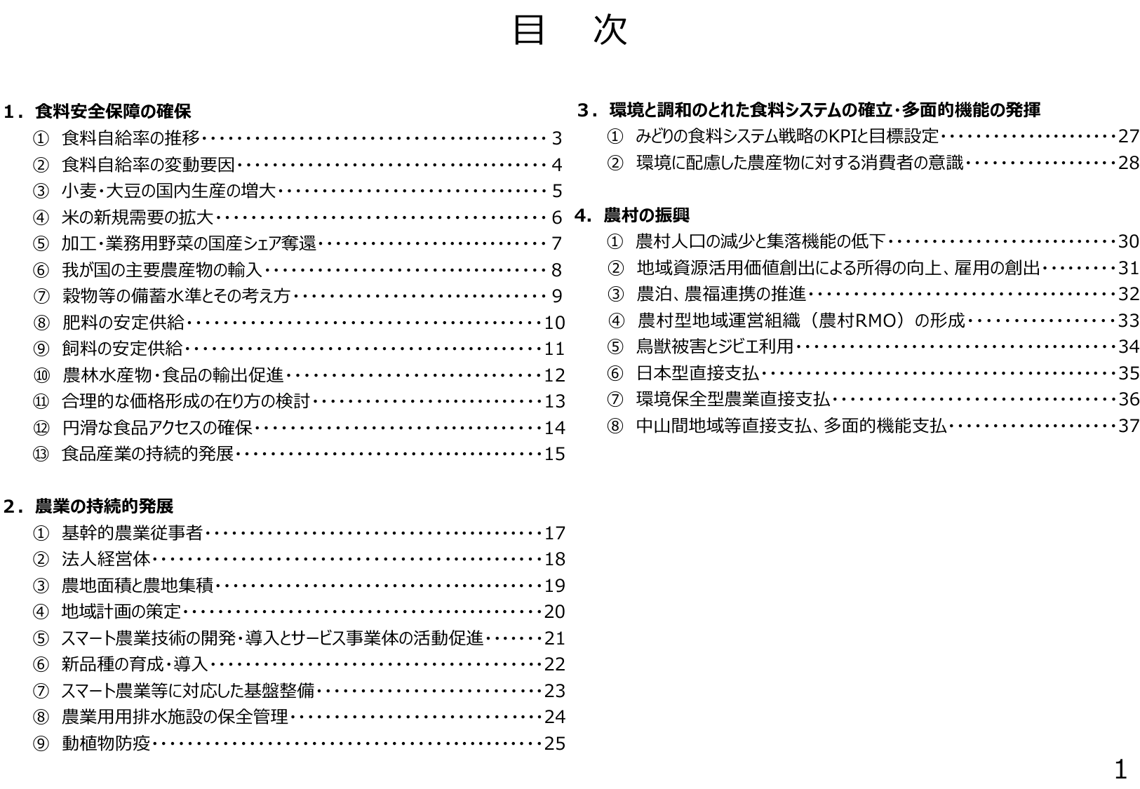 食料安全保障をめぐる情勢