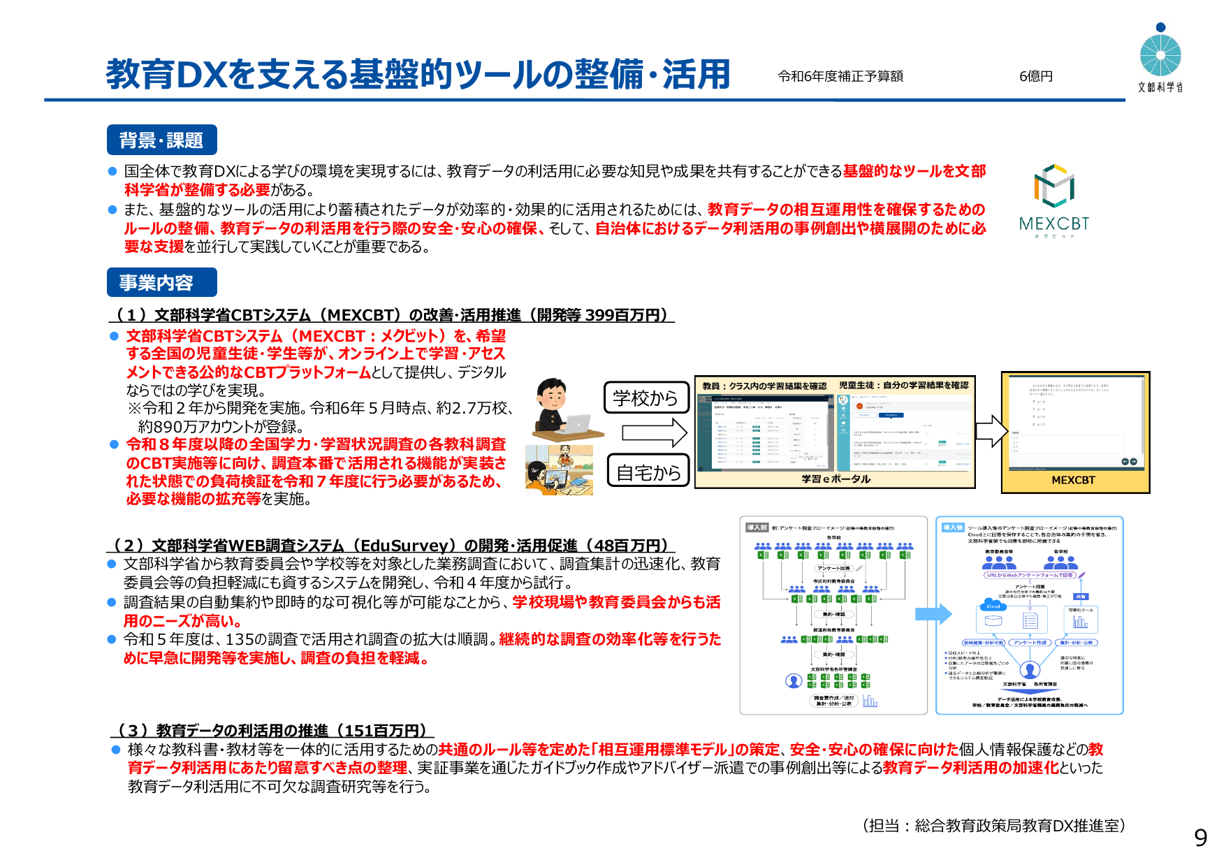 教育DX・GIGAスクール構想関係予算の内容