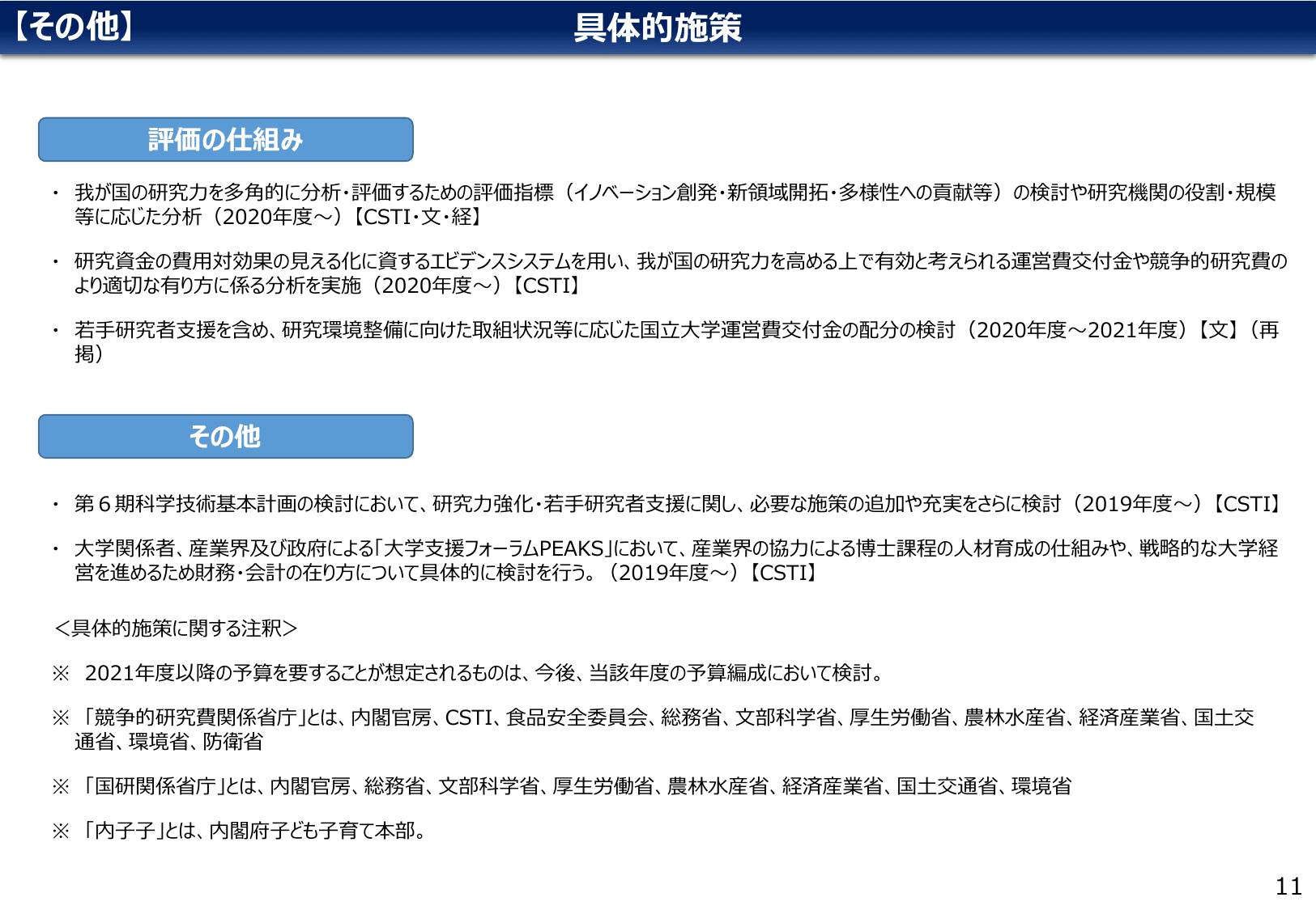 研究力強化・若手研究者支援総合パッケージ