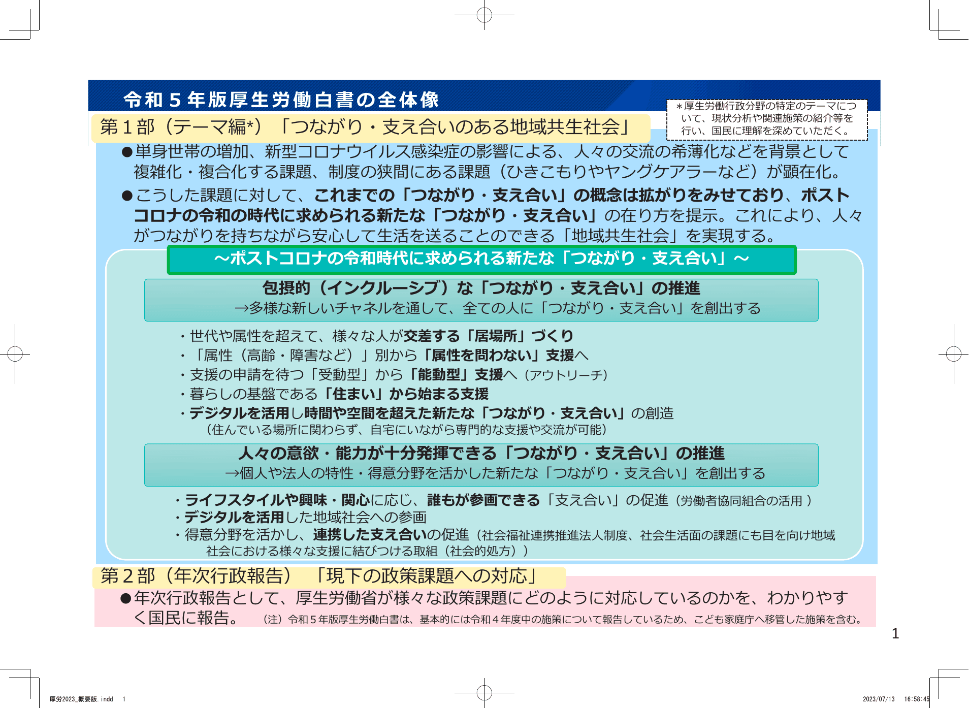 令和5年版 厚生労働白書（概要）