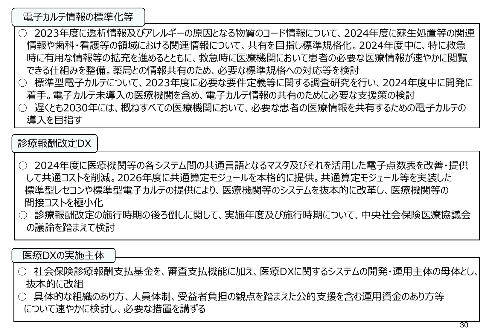 医療DXの更なる推進について