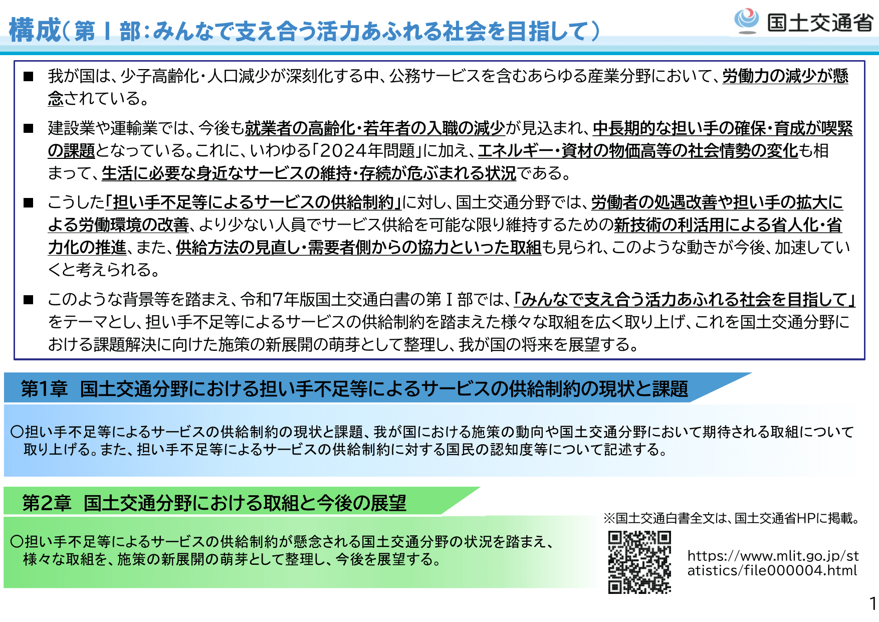 令和7年版 国土交通白書（概要）